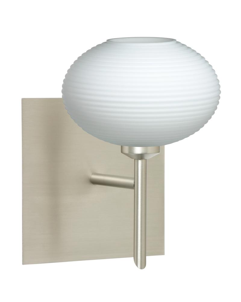 Besa Wall With SQ Canopy Lasso Satin Nickel Opal Matte 1x5W LED