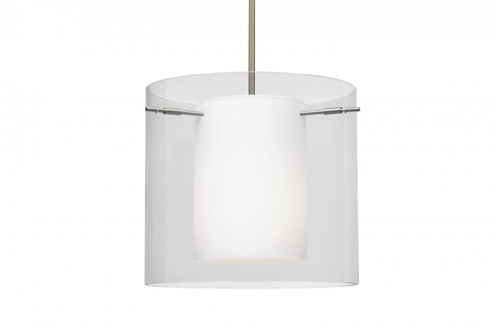 Besa Pahu 12 LED Pendant 1Tt Clear Satin Nickel 1x11W LED