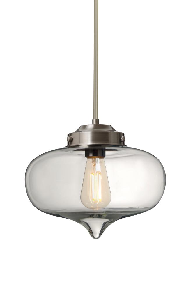 Besa Mira Stem Pendant Satin Nickel Clear 1x4W LED Filament