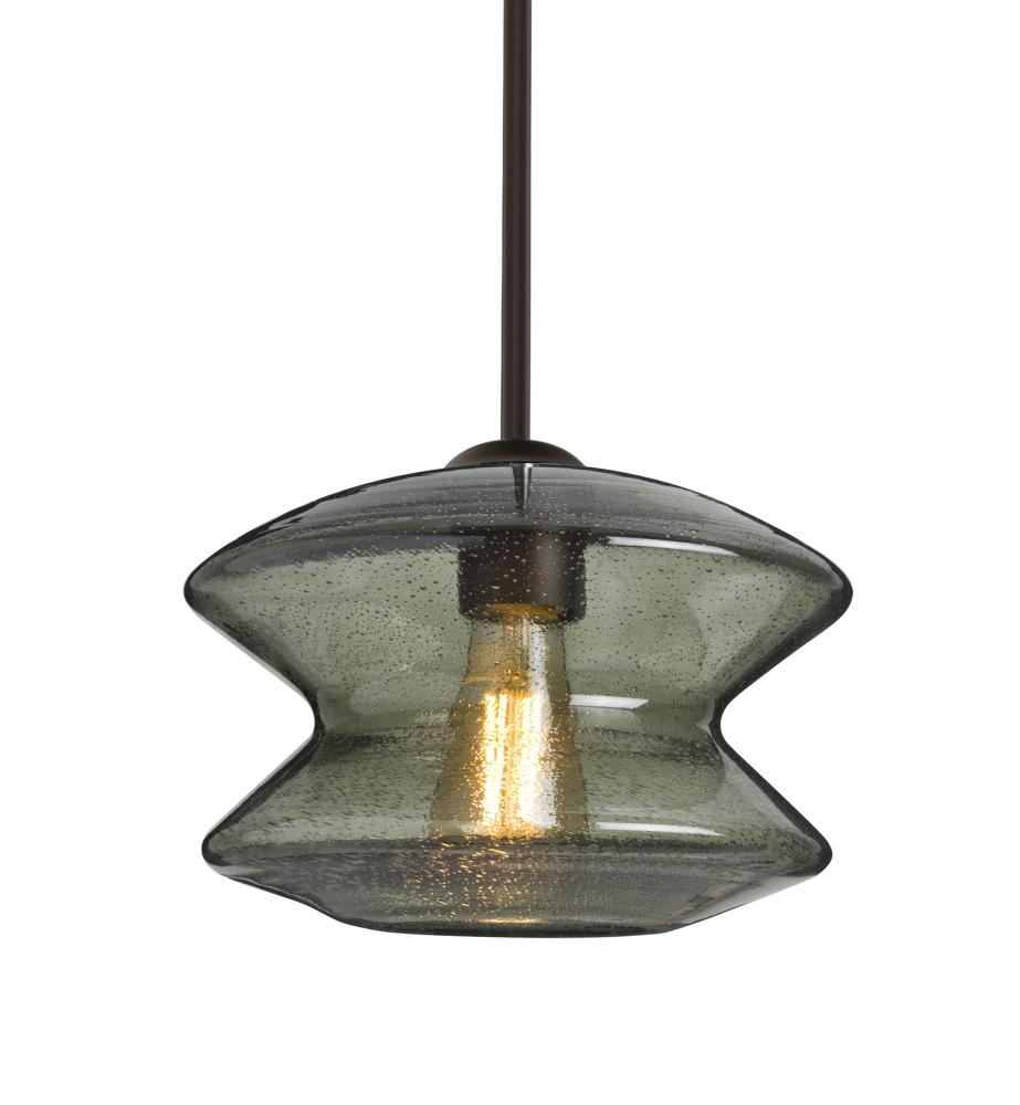 Besa, Zen Stem Pendant , Moss Bubble, Bronze Finish, 1x8W LED Filament