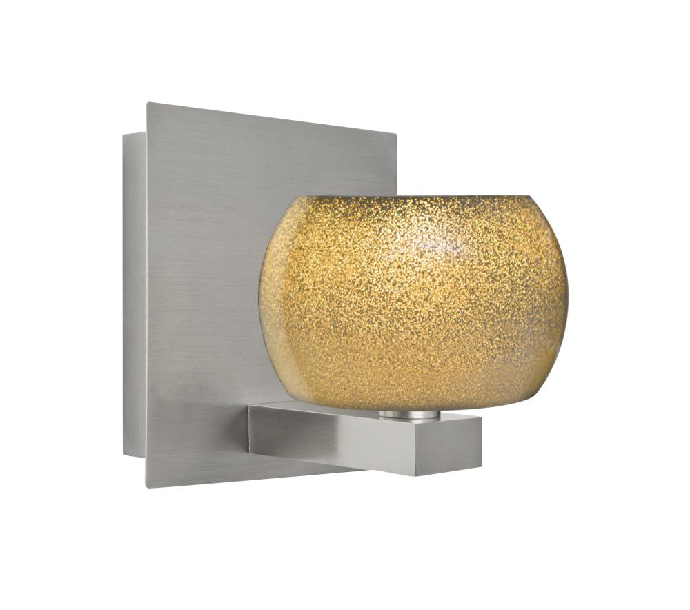 Besa, Keno Vanity, Gold Sand, Satin Nickel Finish, 1x3W LED