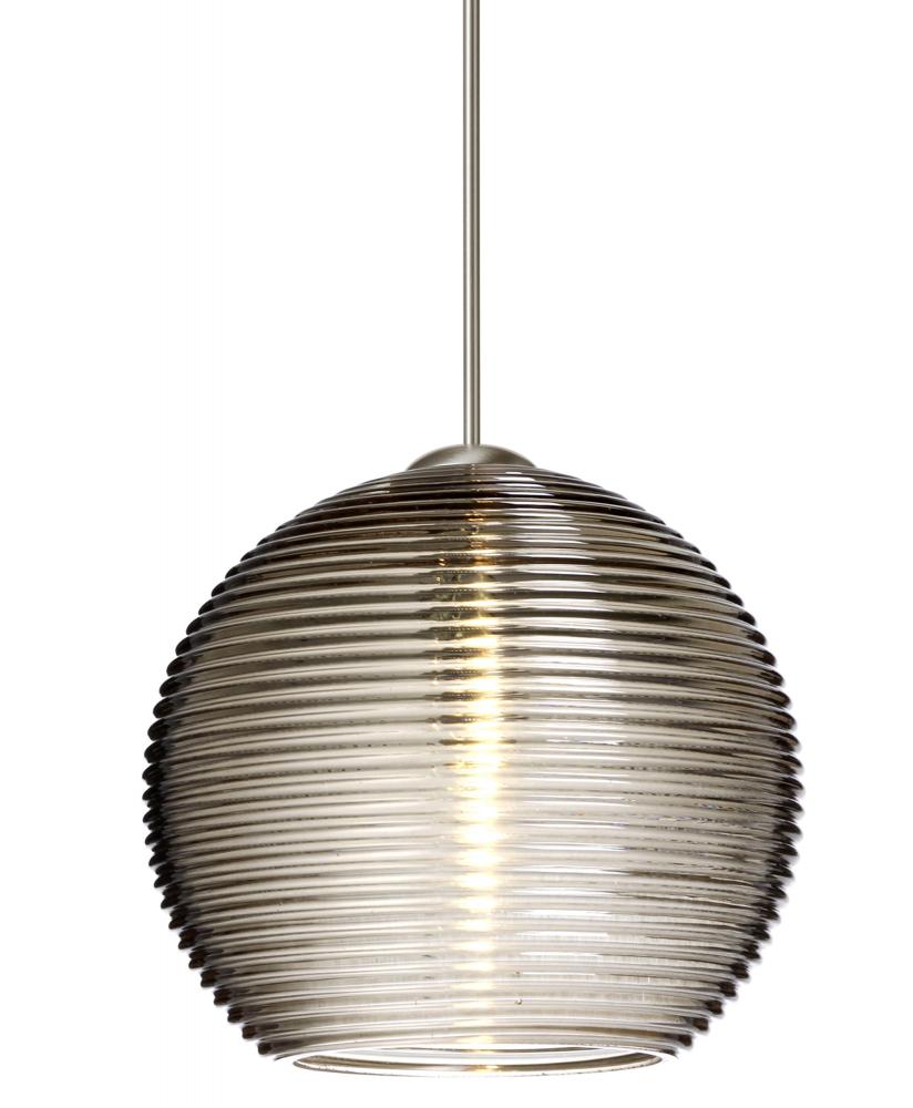 Besa Pendant Kristall 6 Satin Nickel Smoke 1x5W LED