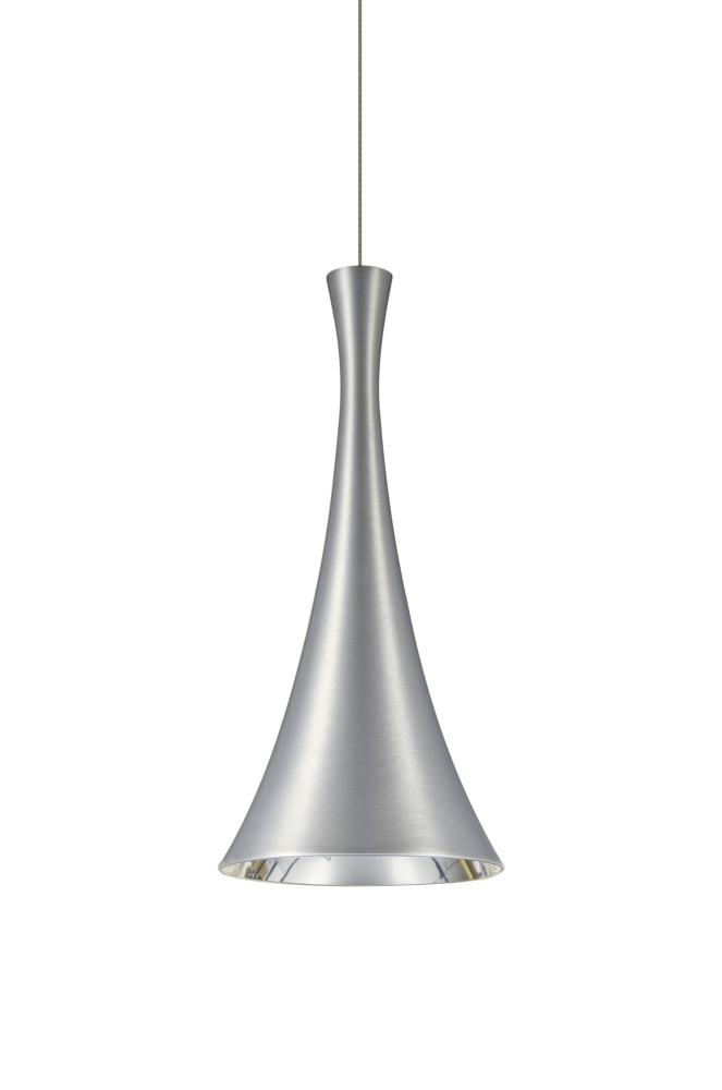 Besa, Rondo Cord Pendant, Satin Nickel Finish, 1x9W LED