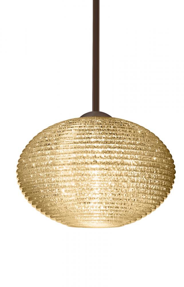 Besa Stem Pendant Pape 12 Bronze Gold Glitter 1x75W Medium Base