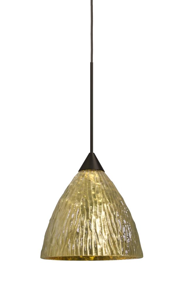 Besa, Eve Cord Pendant, Stone Gold Foil, Bronze Finish, 1x5W LED