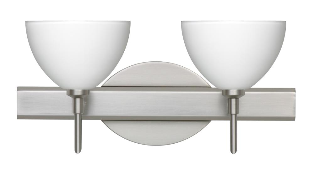 Besa Wall Brella Satin Nickel White 2x5W LED