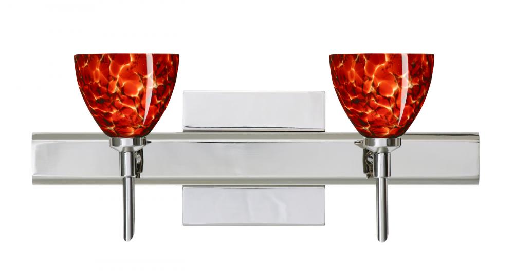 Besa Divi Wall With Sq Canopy 2SW Garnet Chrome 2x40W G9