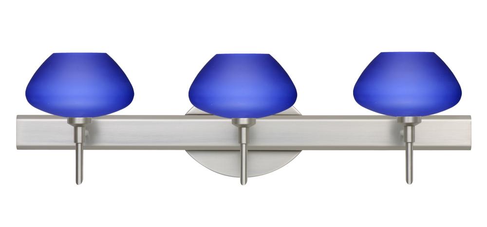 Besa Wall Peri Satin Nickel Blue Matte 3x5W LED