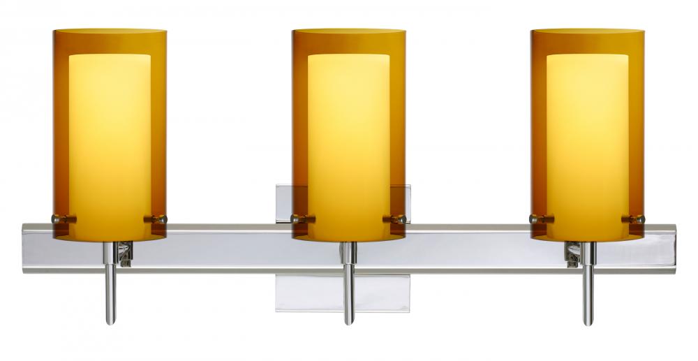 Besa Pahu 4 Wall With SQ Canopy 3SW Transparent Armagnac/Opal Chrome 3x5W LED