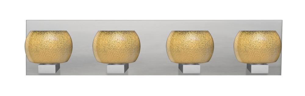 Besa, Keno Vanity, Gold Sand, Satin Nickel Finish, 4x3W LED