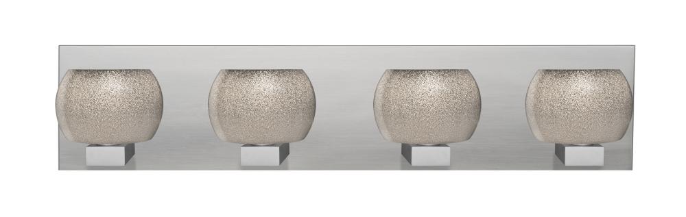 Besa, Keno Vanity, Smoke Sand, Satin Nickel Finish, 4x3W LED