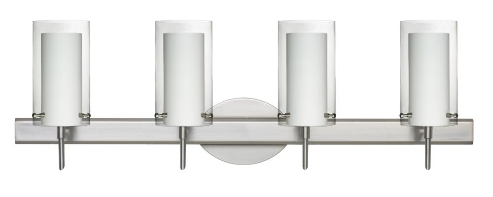 Besa Pahu 4 Wall 4SW Clear/Opal Satin Nickel 4x40W G9