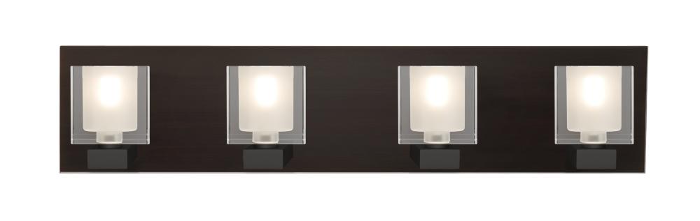 Besa, Bolo Vanity, Clear/Frost, Bronze Finish, 4x5W LED