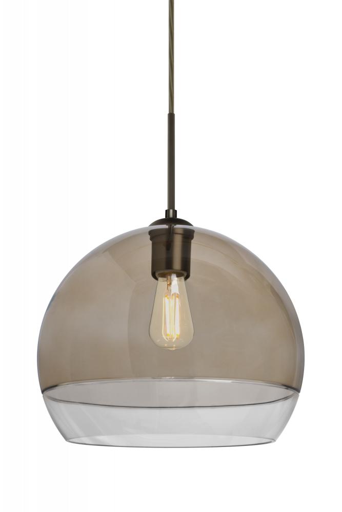 Besa, Ally 12 Cord Pendant For Multiport Canopy, Smoke/Clear, Bronze Finish, 1x5W LED