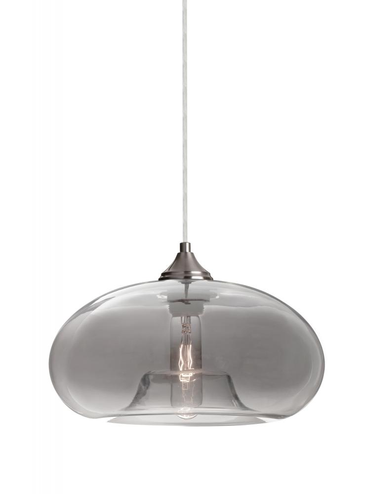 Besa Pendant For Multiport Canopy Bana Satin Nickel Smoke 1x60W Medium Base