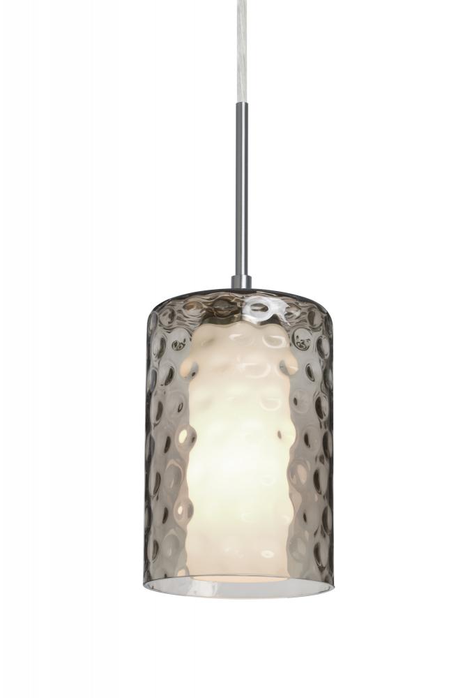 Besa, Esa Cord Pendant For Multiport Canopy, Smoke, Satin Nickel Finish, 1x60W Medium