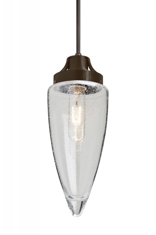 Besa, Sulu Cord Pendant For Multiport Canopy, Clear Bubble, Bronze Finish, 1x60W Medi