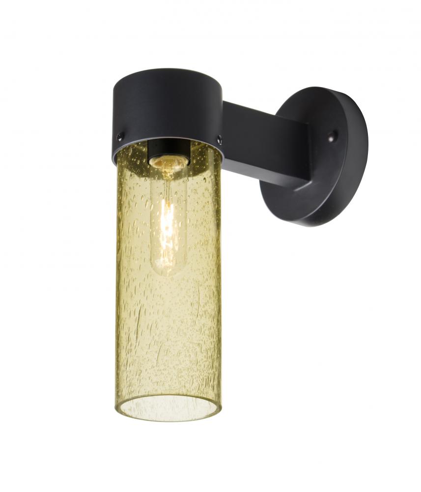 Besa, Juni 10 Outdoor Sconce, Gold Bubble, Black Finish, 1x60W Medium Base