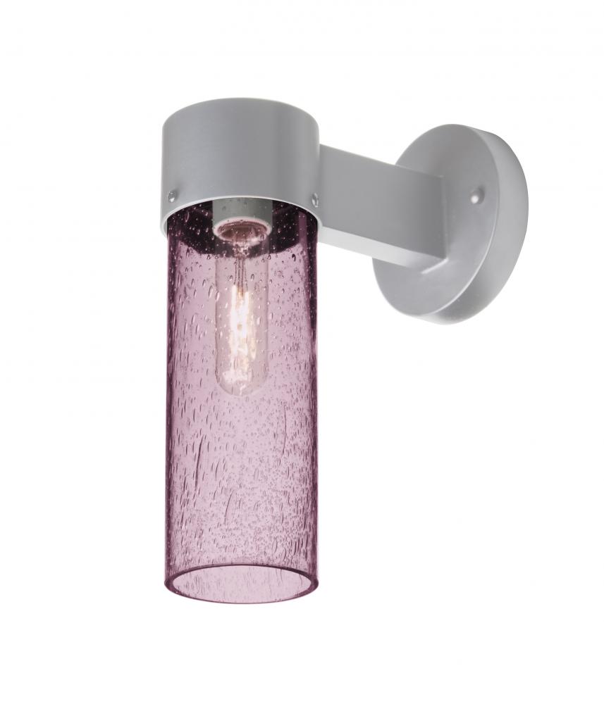 Besa, Juni 10 Outdoor Sconce, Plum Bubble, Silver Finish, 1x60W Medium Base