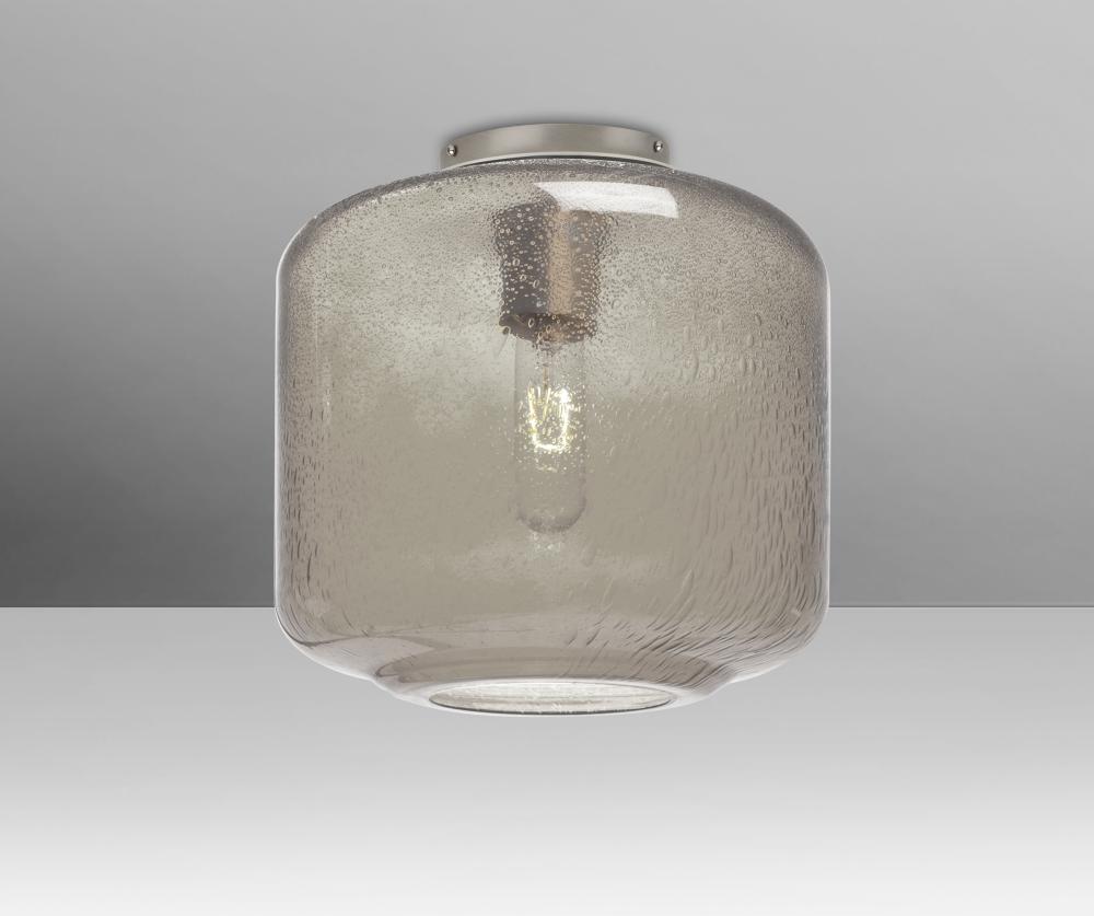 Besa Niles 10 Ceiling, Smoke Bubble, Satin Nickel Finish, 1x60W T10