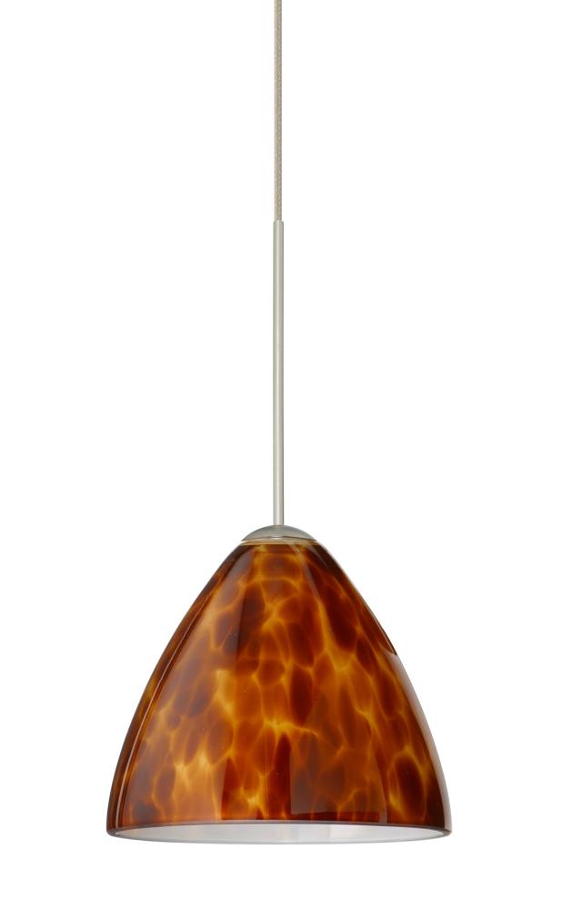 Besa Pendant Mia Satin Nickel Amber Cloud 1x50W Halogen