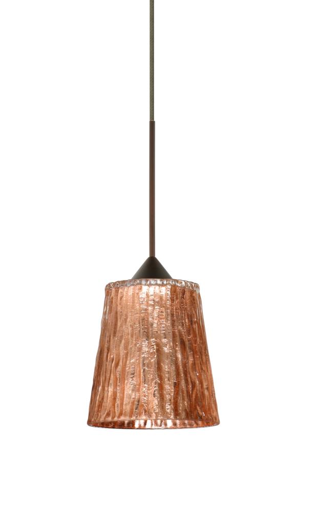 Besa Pendant For Multiport Canopy Nico 4 Bronze Stone Copper Foil 1x5W LED