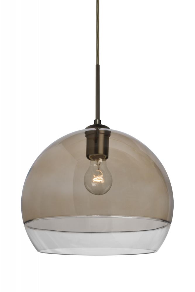 Besa, Ally 12 Cord Pendant For Multiport Canopy, Smoke/Clear, Bronze Finish, 1x60W Me