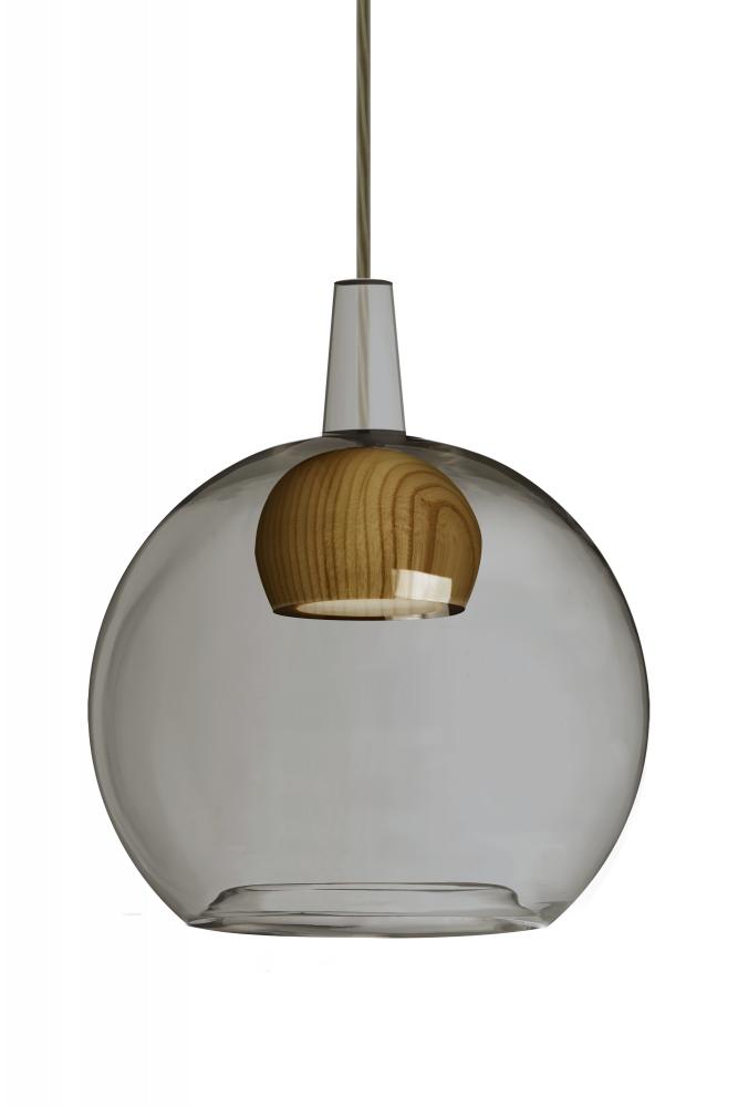 Besa, Benji Cord Pendant For Multiport Canopy, Smoke/Medium, Bronze Finish, 1x9W LED
