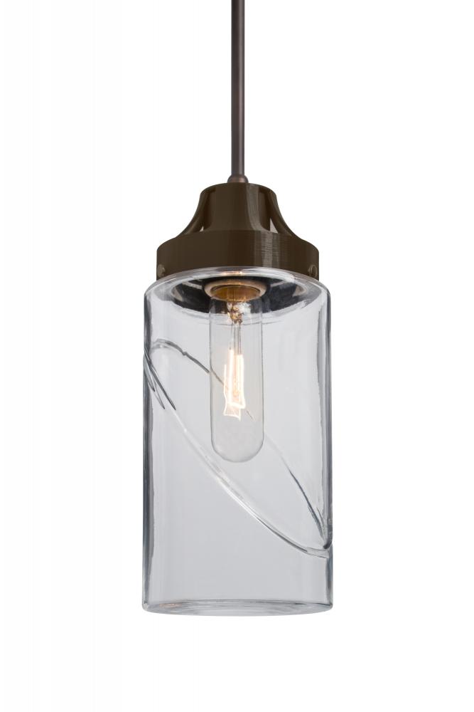 Besa, Blink Cord Pendant For Multiport Canopy, Clear, Bronze Finish, 1x60W Medium Bas