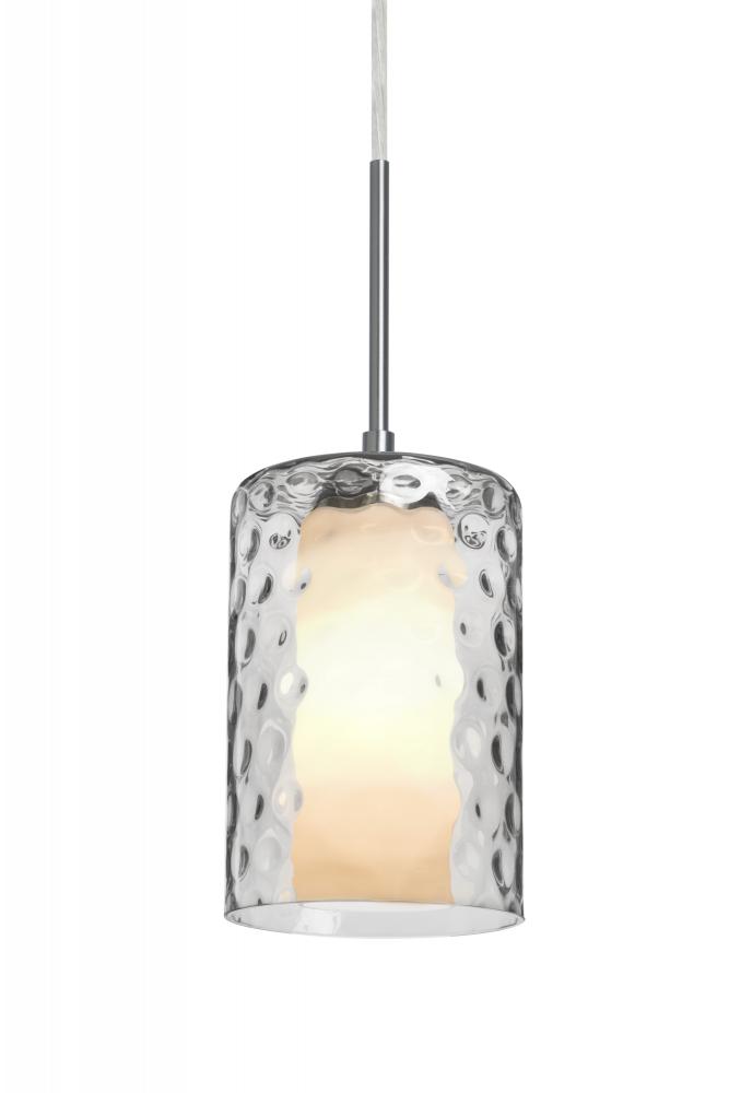 Besa, Esa Cord Pendant For Multiport Canopy, Clear, Satin Nickel Finish, 1x5W LED