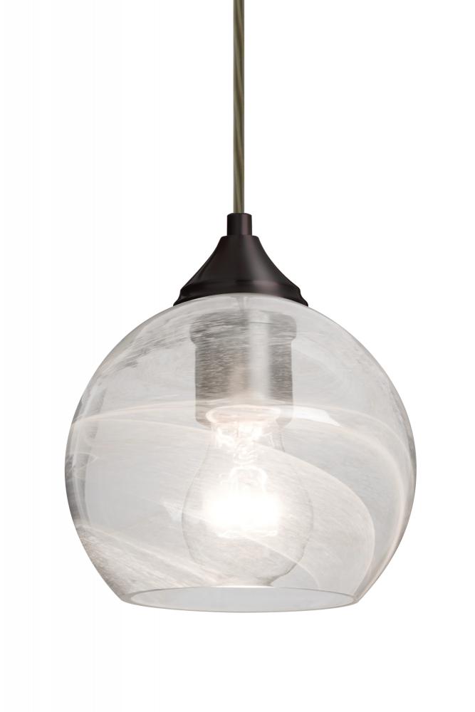 Besa, Jilly Cord Pendant For Multiport Canopy, Vapor Clear, Bronze Finish, 1x60W Medi