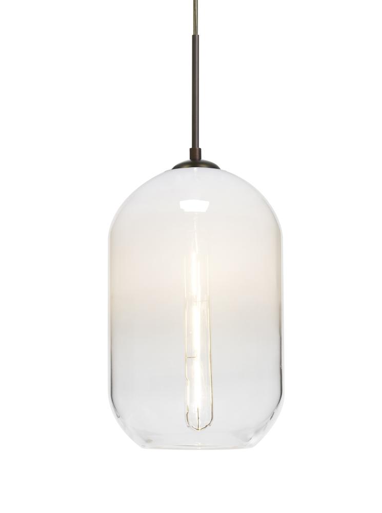Besa, Omega 12 Cord Pendant For Multiport Canopies, White/Clear, Bronze Finish, 1x4W