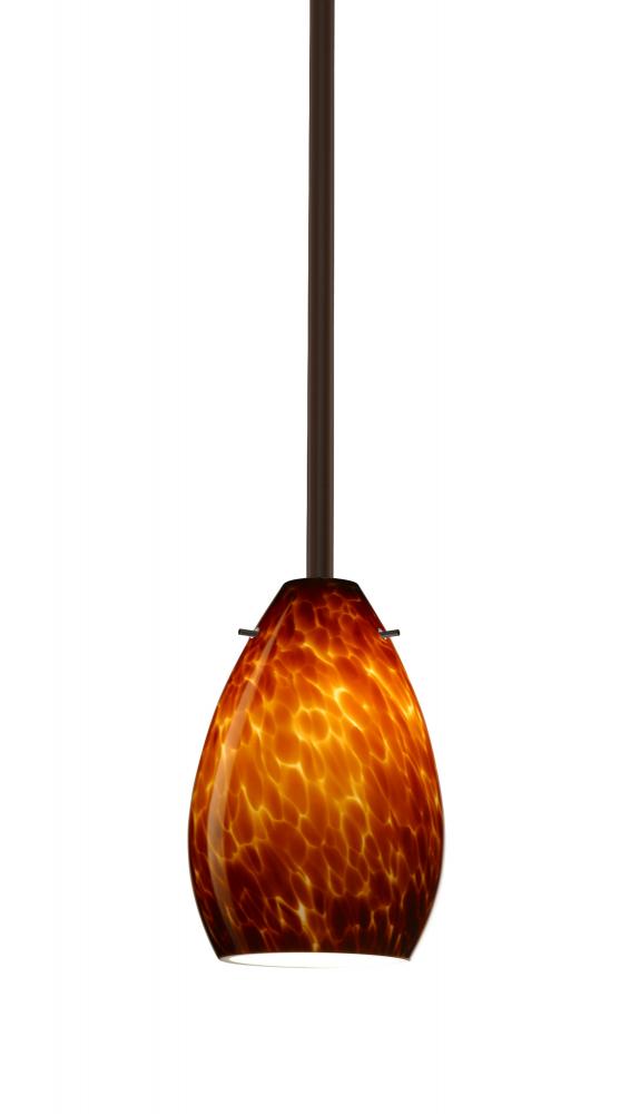 Besa Pera 6 Stem Pendant Bronze Amber Cloud 1x50W Candelabra