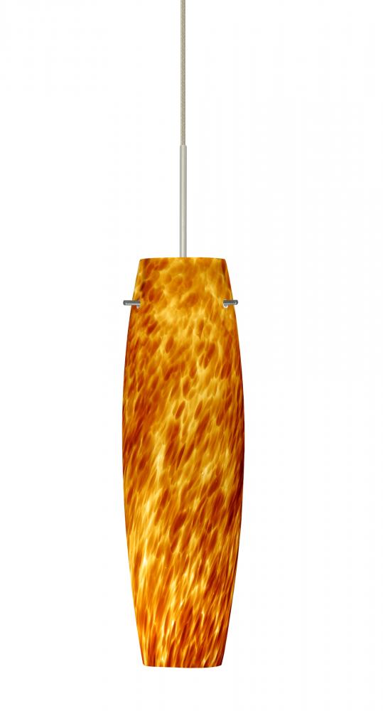 Besa Tu Tu Pendant, Amber Cloud, Satin Nickel, 1x5W LED