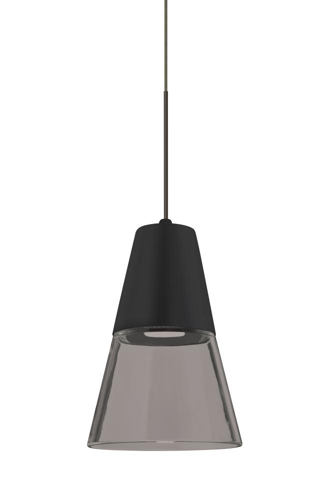 Besa, Timo 6 Cord Pendant For Multiport Canopies,Smoke/Black, Bronze Finish, 1x9W LED
