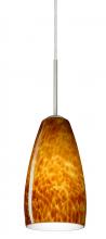 Besa Lighting 1BT-150918-LED-SN - Besa Chrissy Pendant Satin Nickel Amber Cloud 1x9W LED