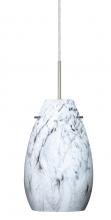 Besa Lighting 1JC-4126MG-SN - Besa Pera 9 Pendant Satin Nickel Marble Grigio 1x100W Medium Base