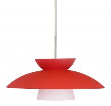 Besa Lighting 1JC-451331-LED-SN - Besa Trilo 15 Pendant Red Matte Satin Nickel 1x9W LED