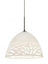 Besa Lighting 1JC-KIEVWH-BR - Besa Kiev Pendant, White, Bronze Finish, 1x60W Medium Base