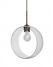 Besa Lighting 1JC-PLATOCL-BR-NI - Besa, Plato Cord Pendant, Clear, Bronze Finish, 1x60W Medium Base