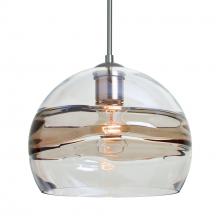 Besa Lighting 1JC-SPIR10SC-SN-L - Besa Spirit 10 Pendant, Smoke/Clear, Satin Nickel Finish, 1x60W Medium Base, 15Ft. Co