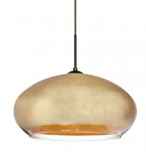 Besa Lighting 1JT-4345GF-LED-BR - Besa Brio 14 Pendant Bronze Gold Foil 1x9W LED