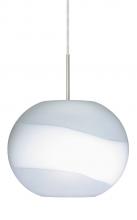 Besa Lighting 1JT-477699-SN - Besa Pendant Luna Satin Nickel Opal Frost 1x100W Medium Base