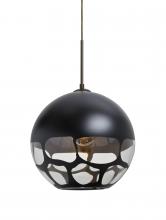 Besa Lighting 1JT-ROCKYBK-BR - Besa, Rocky Cord Pendant, Black, Bronze Finish, 1x60W Medium Base