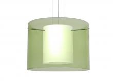 Besa Lighting 1KG-L00707-SN - Besa Pendant Pahu 16 Satin Nickel Transparent Olive/Opal 1x150W Medium Base A21