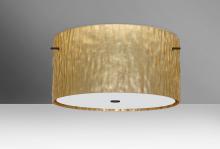 Besa Lighting 1KM-4008GS-BR - Besa Ceiling Tamburo 16 Bronze Stone Gold Foil 3x60W Medium Base