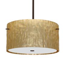 Besa Lighting 1KT-4008GS-BR - Besa Stem Pendant Tamburo 16 Bronze Stone Gold Foil 3x100W Medium Base