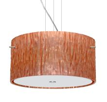 Besa Lighting 1KV-4008CS-LED-SN - Besa Tamburo 16 Pendant Stone Copper Foil Satin Nickel 3x11W LED