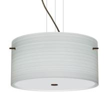 Besa Lighting 1KV-4008KR-BR - Besa Pendant Tamburo 16 Bronze Chalk 3x100W Medium Base