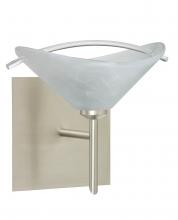 Besa Lighting 1SW-181304-LED-SN-SQ - Besa Wall With SQ Canopy Hoppi Satin Nickel Marble/Clear 1x3W LED